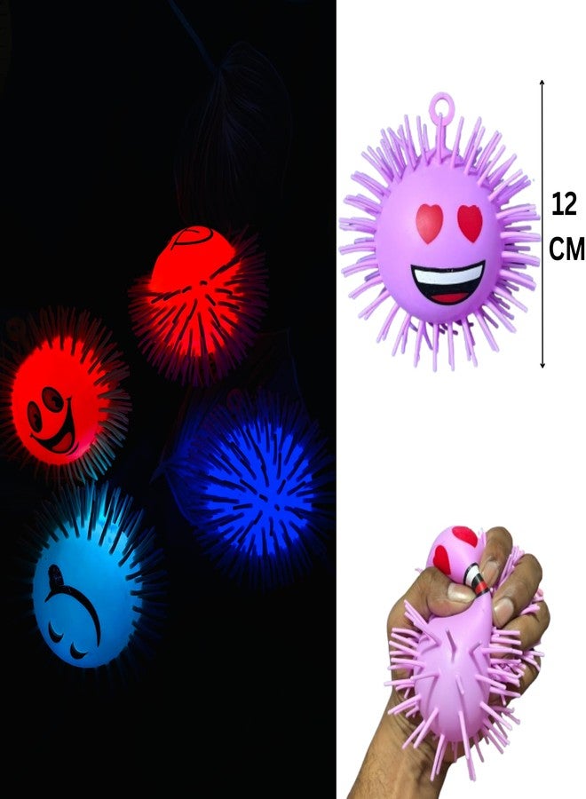 Munmoll Flashing Puffer Balls Soft Squeezable Stress Squishy Toy Stress Relief Ball Light Fun Toy Decompression Toys for Kids Set Indoor Outdor Puffer Balls Infant Toddler Boy Girl (Puffer Balls2Pcs) - Image 3